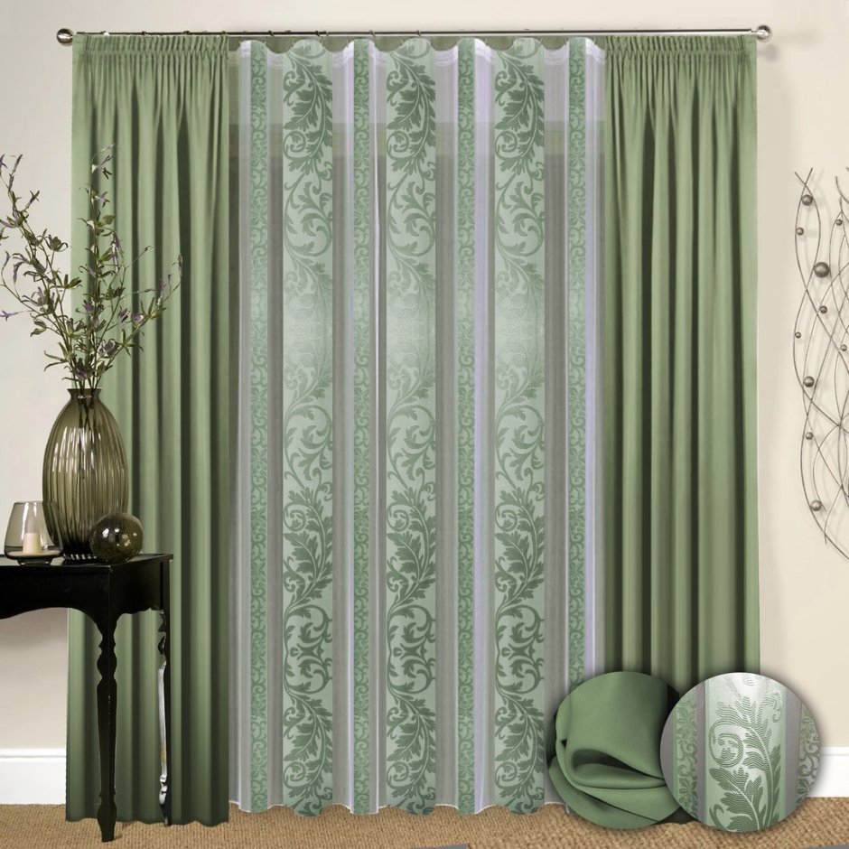 Шторы РЕАЛТЕКС зеленые