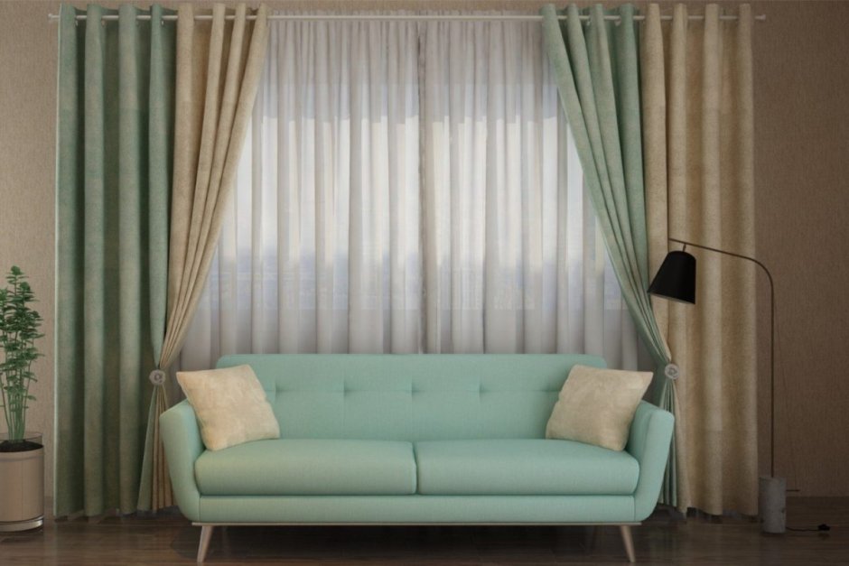 Канвас изумруд шторы