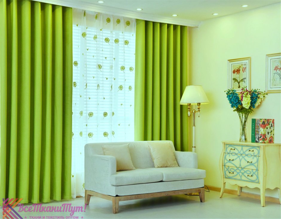 Леруа Мерлен шторы зеленые