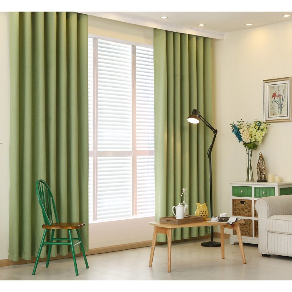Фисташковые шторы блэкаут