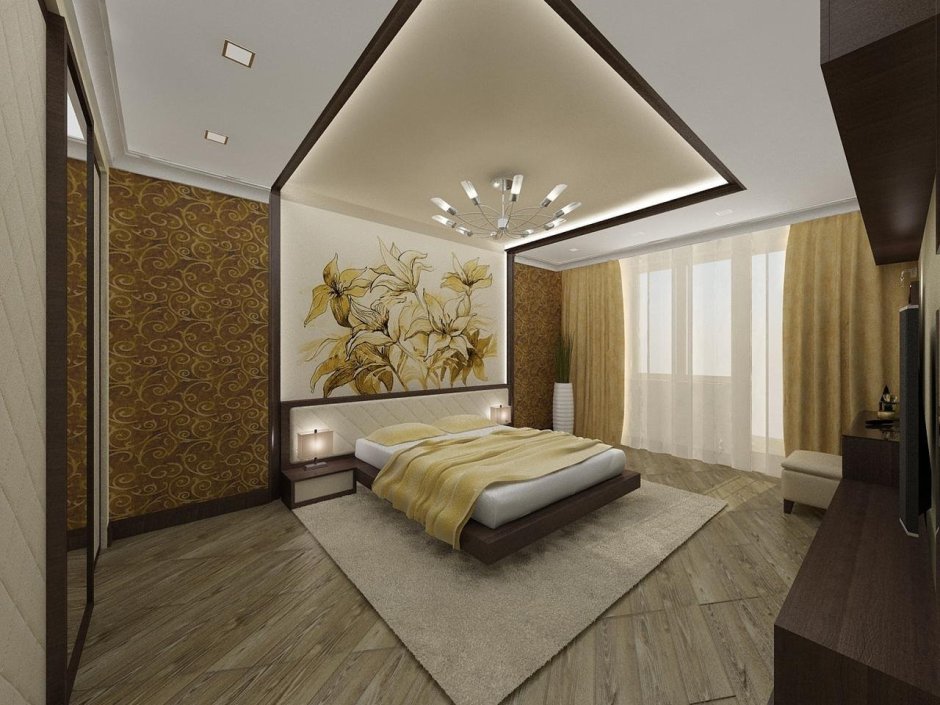 Гардеробная за изголовьем кровати