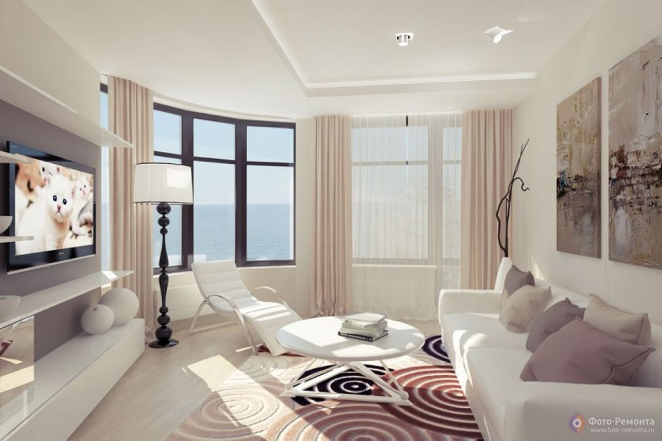 Гостиная трапециевидной формы