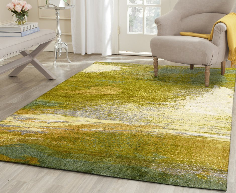 Ковер современный зеленый