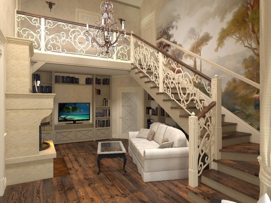 Лестница в стиле Прованс