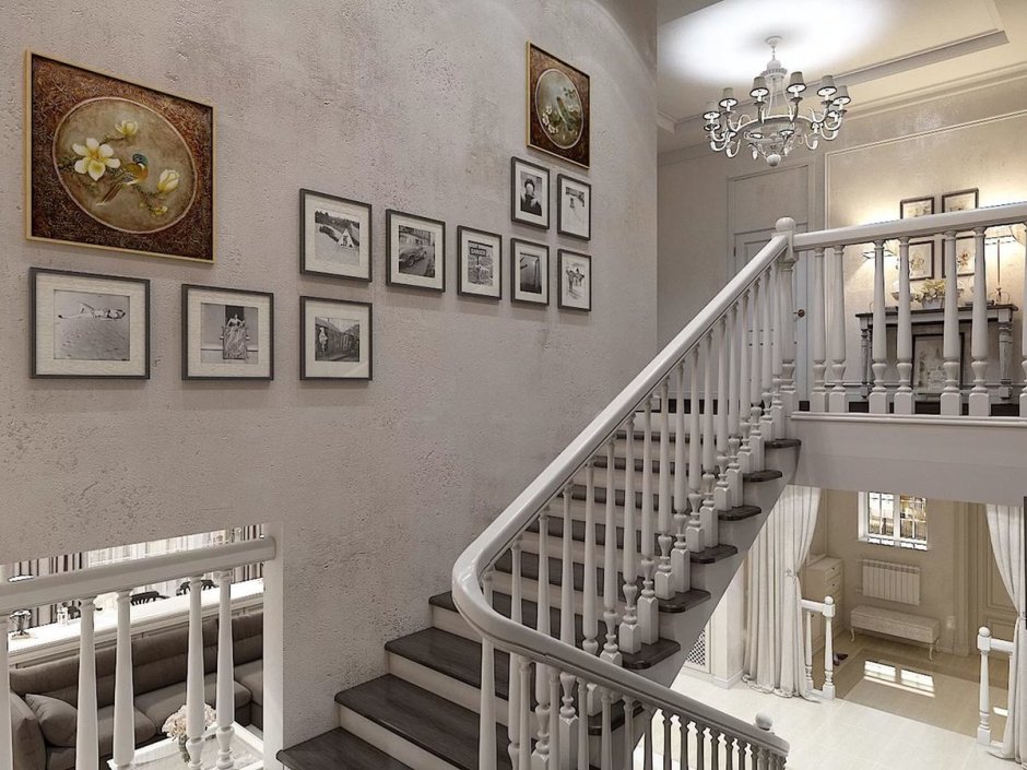 Лестничный пролет в стиле Прованс