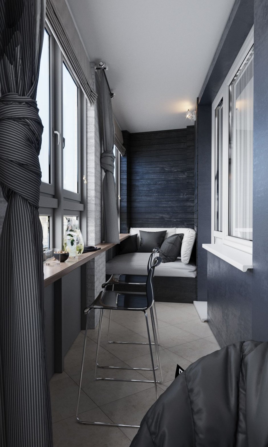 Лоджия в стиле лофт