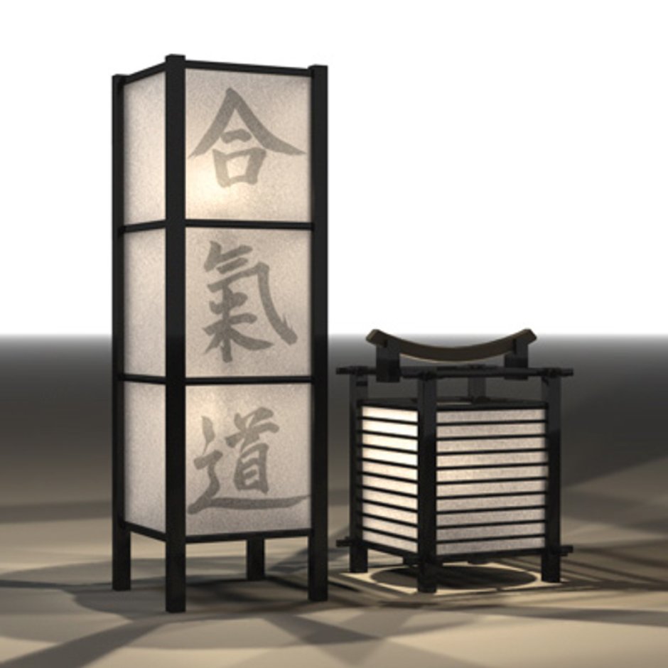 Стол лампа напольная в японском стиле
