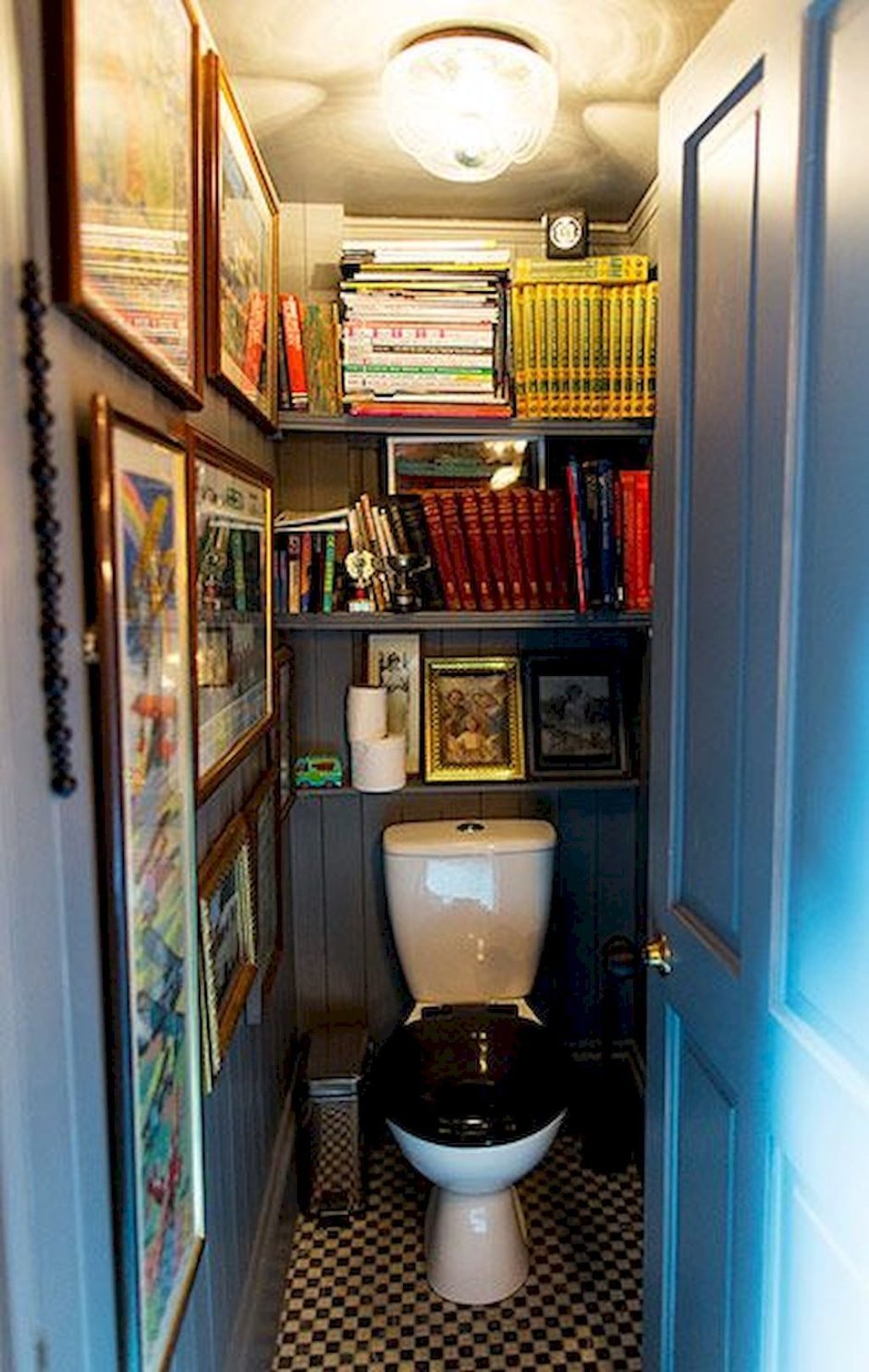 Туалет с книжными полками