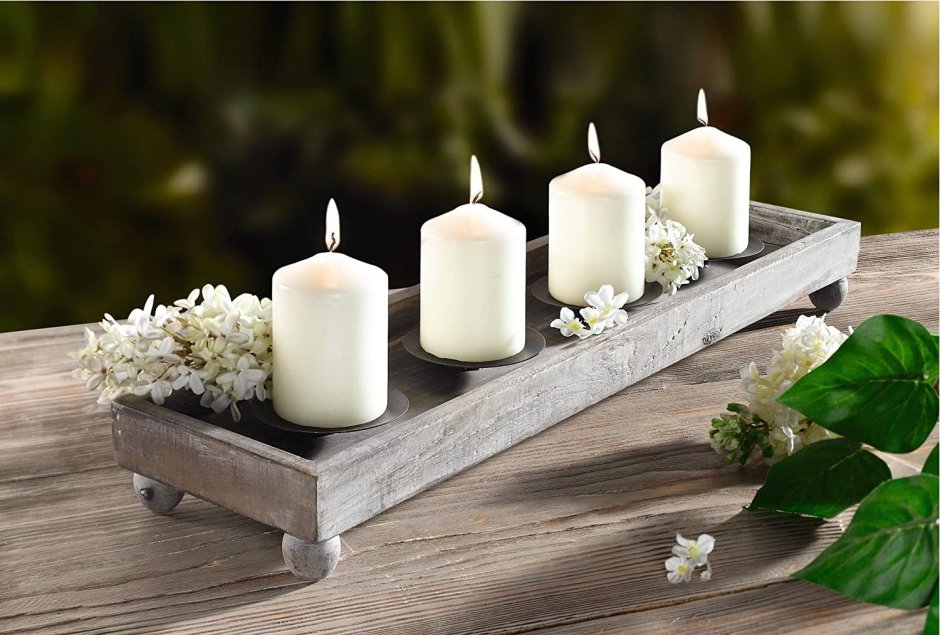 Свечи в глиняных горшках