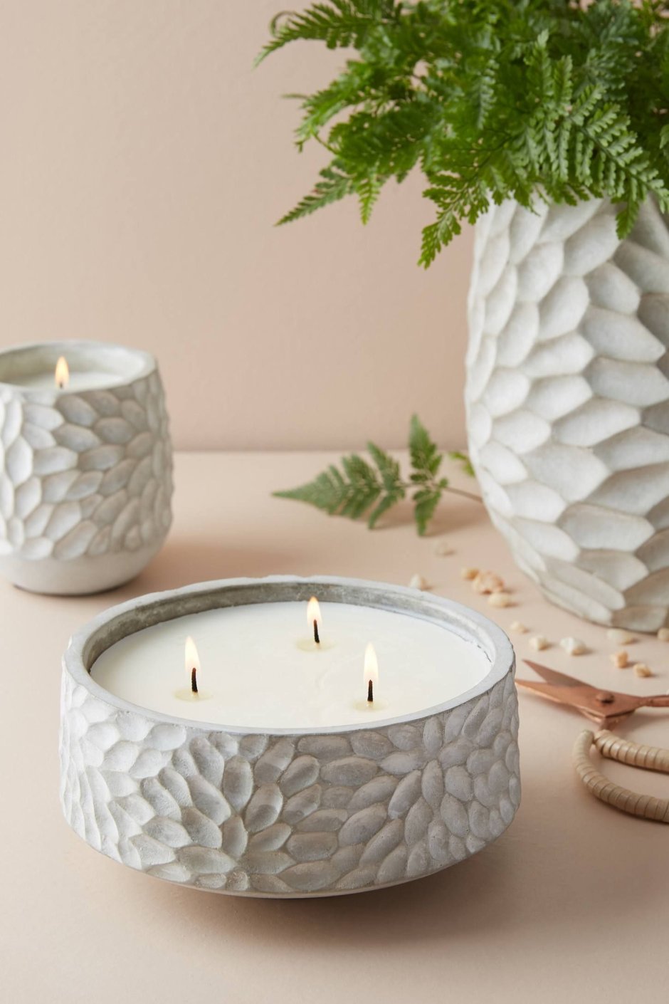 Свечи в кашпо