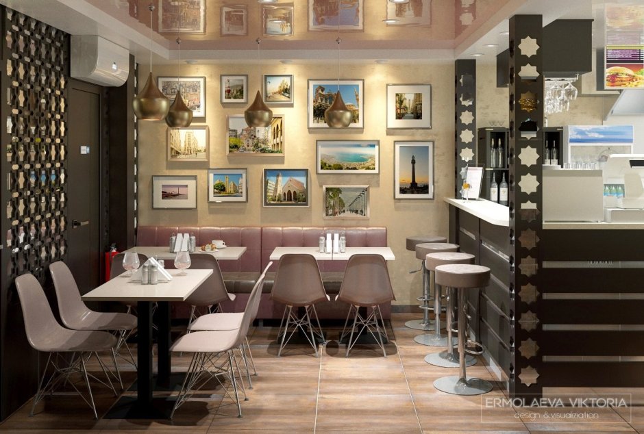 Интерьер маленького кафе