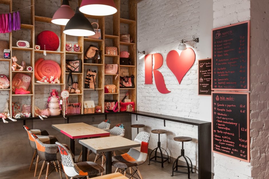 Декор стен в кафе