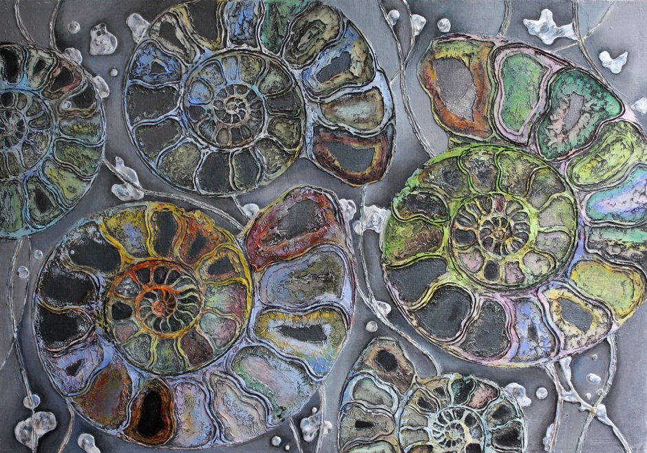 Панно из окаменелостей