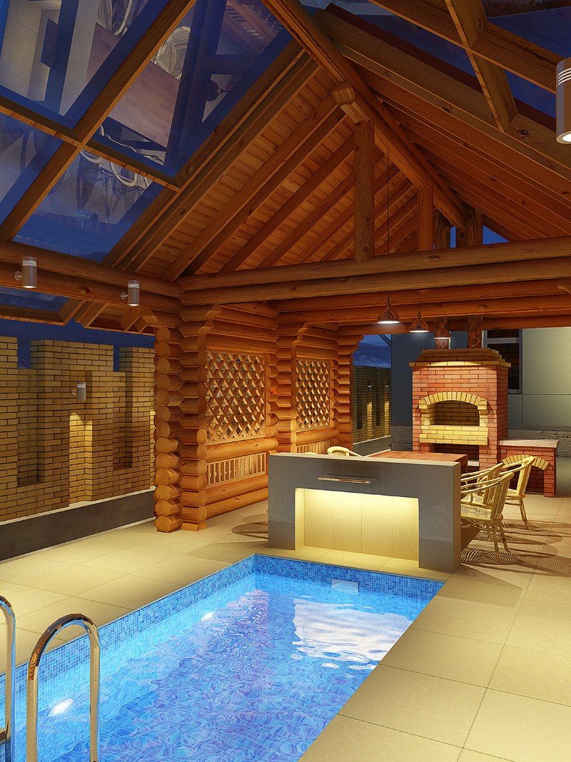 Баня с бассейном 6 на 8