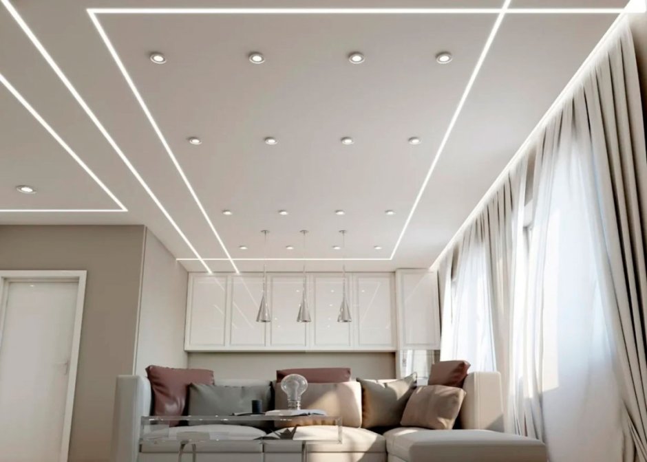 Бесшовный натяжной потолок