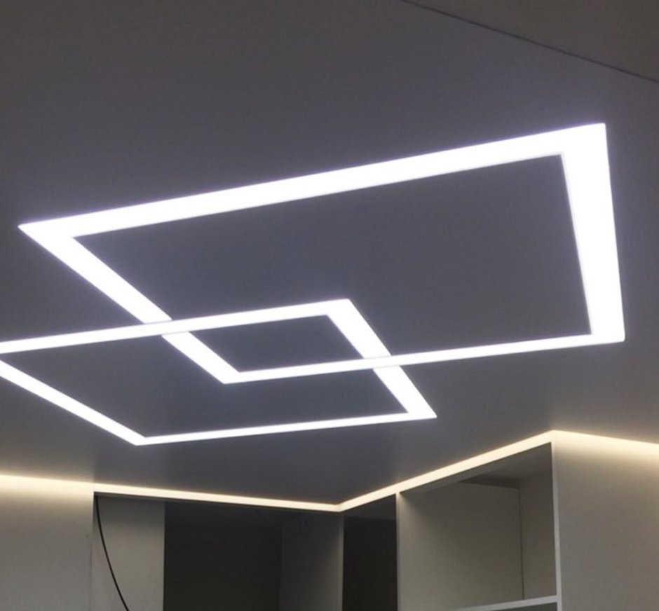 Световые линии на потолке