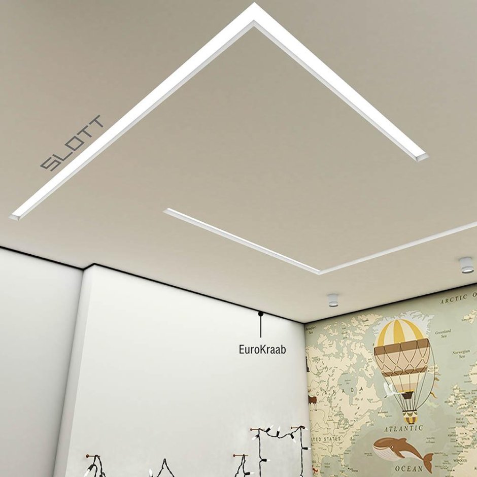 Линейные светильники в интерьере гостиной