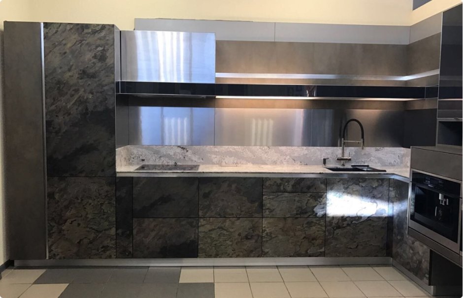 Кухня Сириус каменный шпон