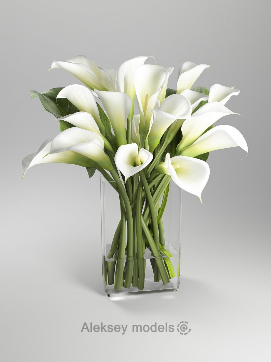 Ваза каллы (3цветка) ангидрит