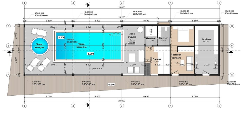 Типовой проект бассейна 25х8