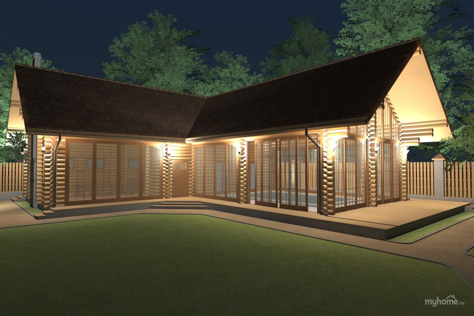 Баня с бассейном и барбекю под одной крышей