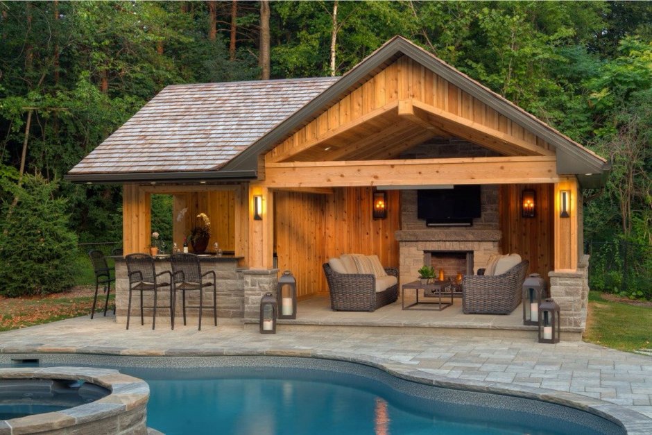 Баня с патио проект