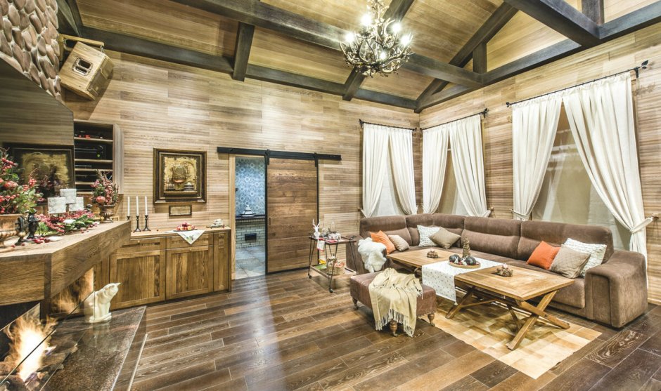 Отделка интерьера блок-хаусом