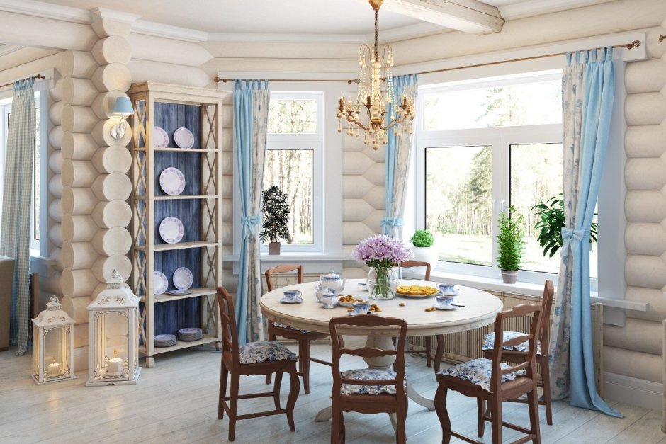 Интерьер домов из клееного бруса во французском стиле