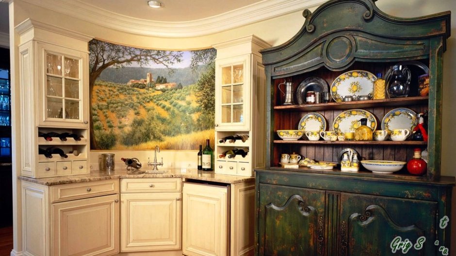 Буфет в интерьере кухни