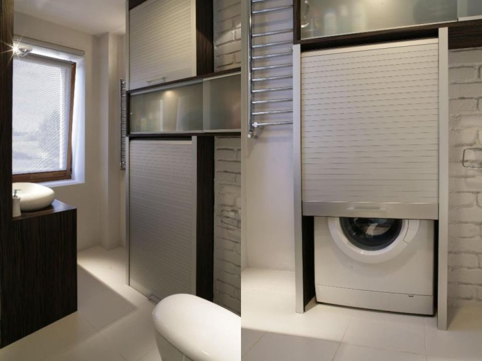 Шкаф для стиральной машины в ванной