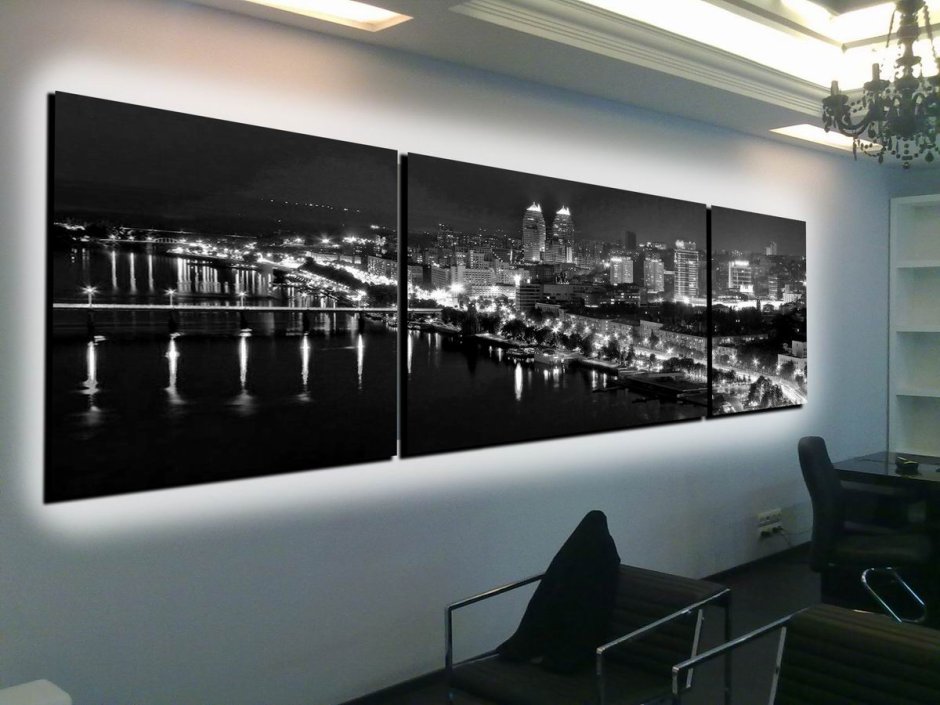 Стеклянное панно с подсветкой