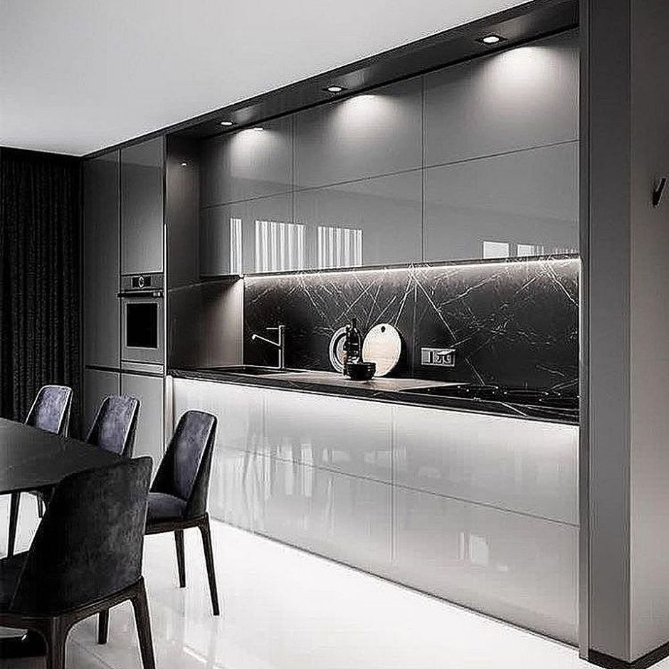 Кухни хайтек белый глянец