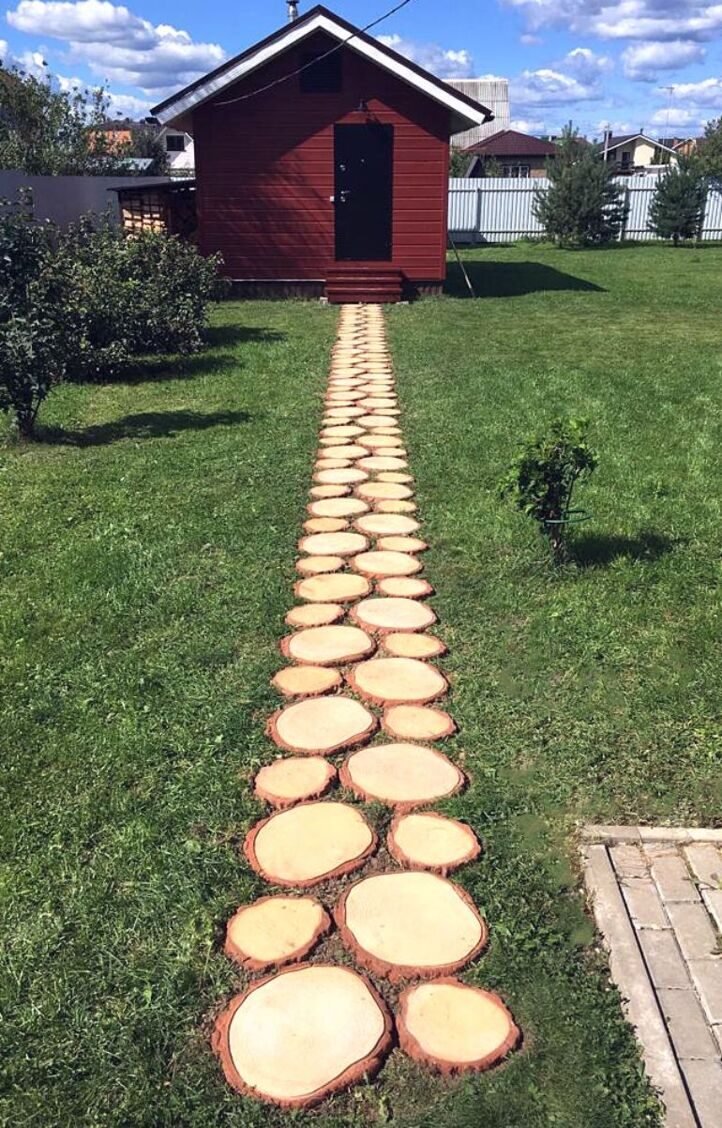 Дорожки из дерева круглые