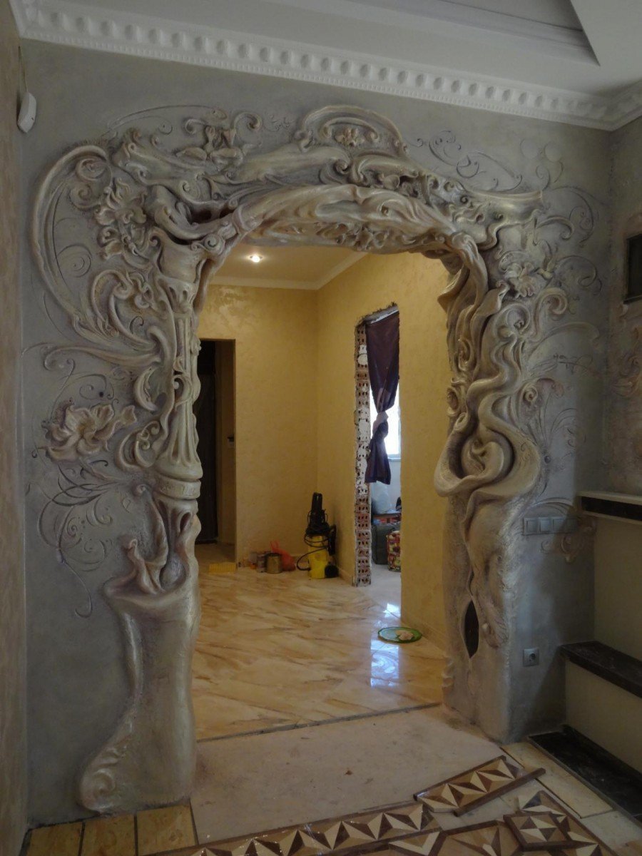 Отделка арки декоративной штукатуркой