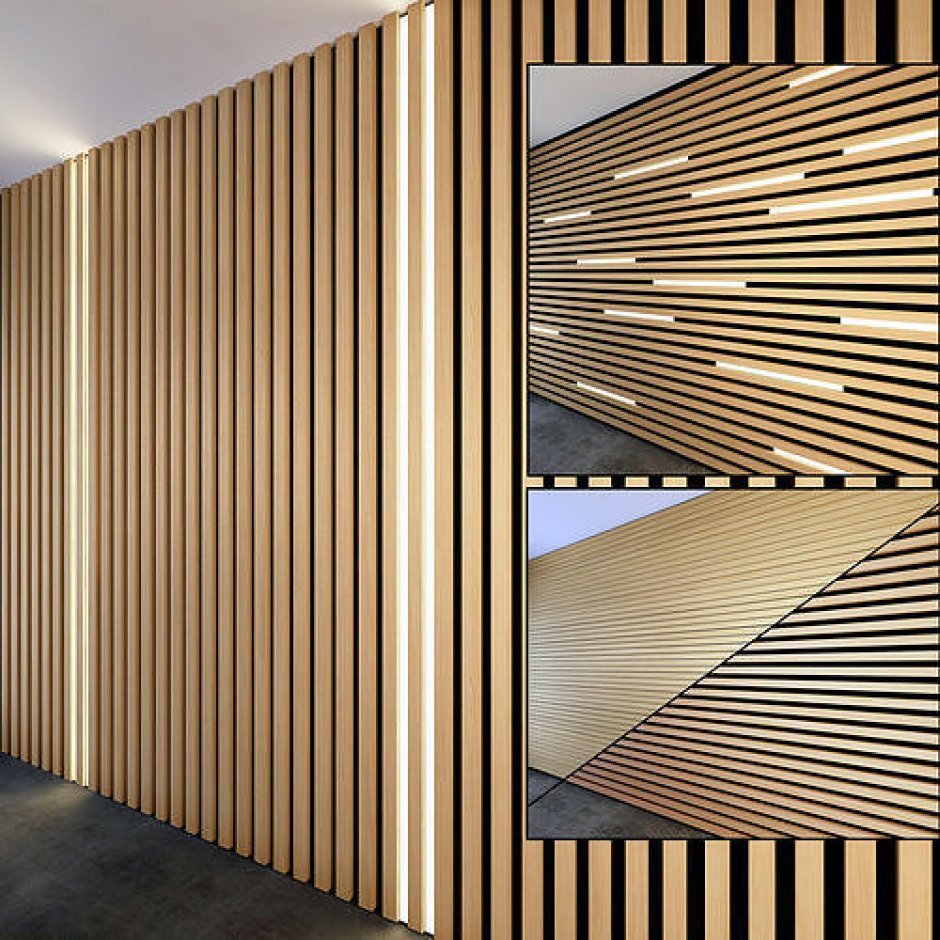 Кухня с жалюзийными фасадами