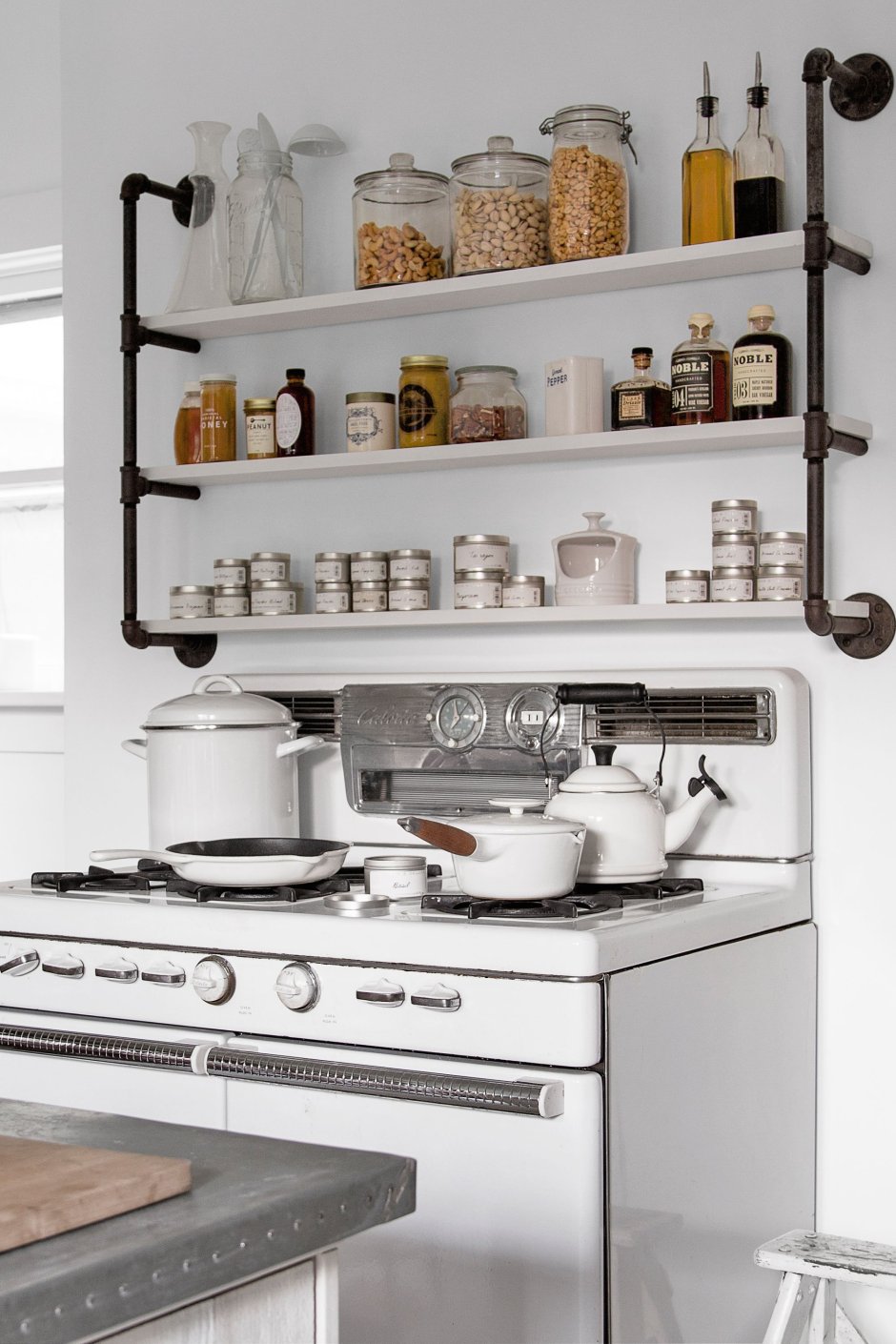 Кухонные полки в стиле лофт