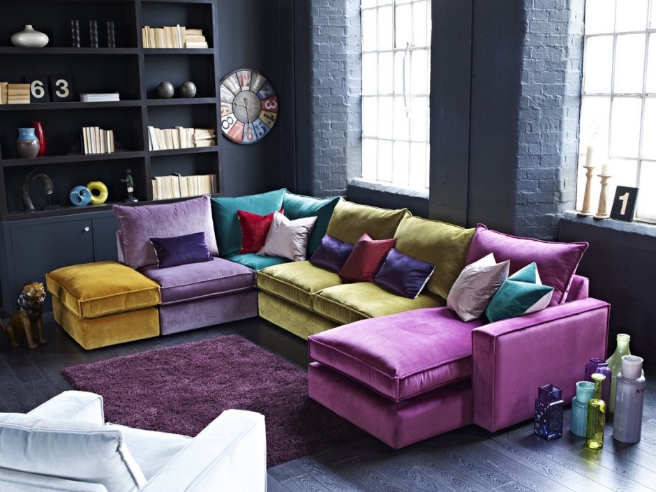 Двухцветный диван