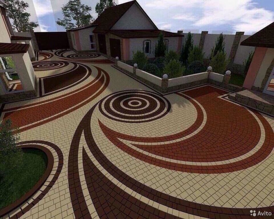 Дорожки в саду из кирпича