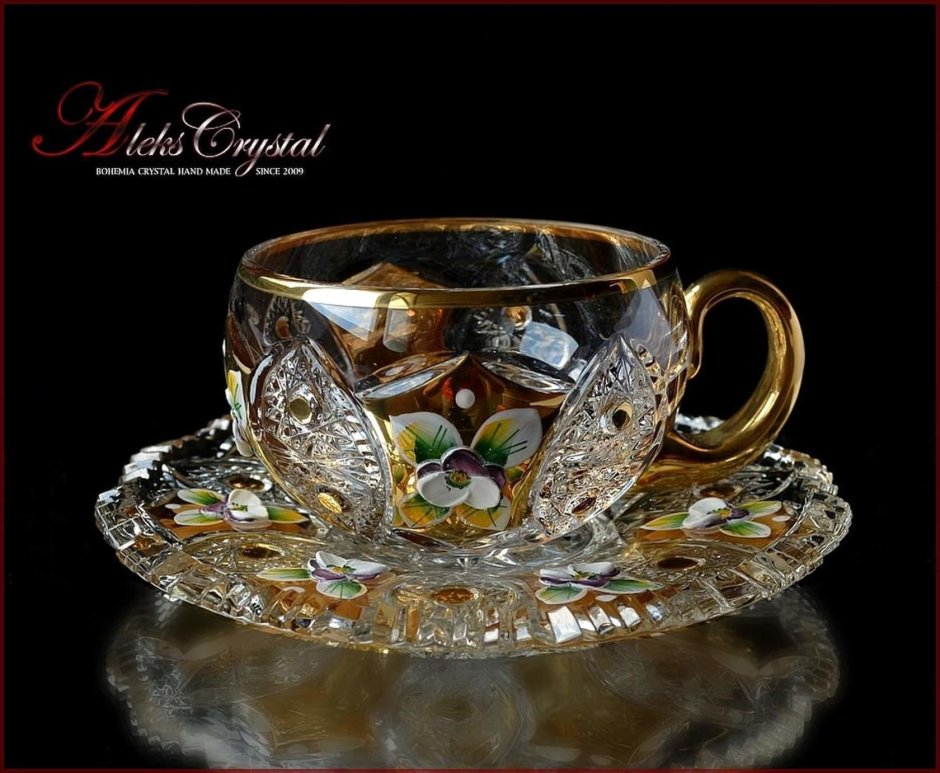 Хрусталь Богемия Чехия с золотом смальта