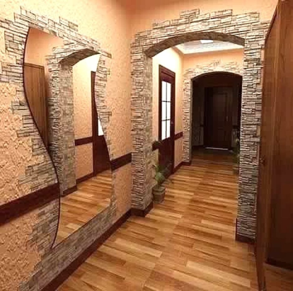 Отделка дверного проема декоративным камнем