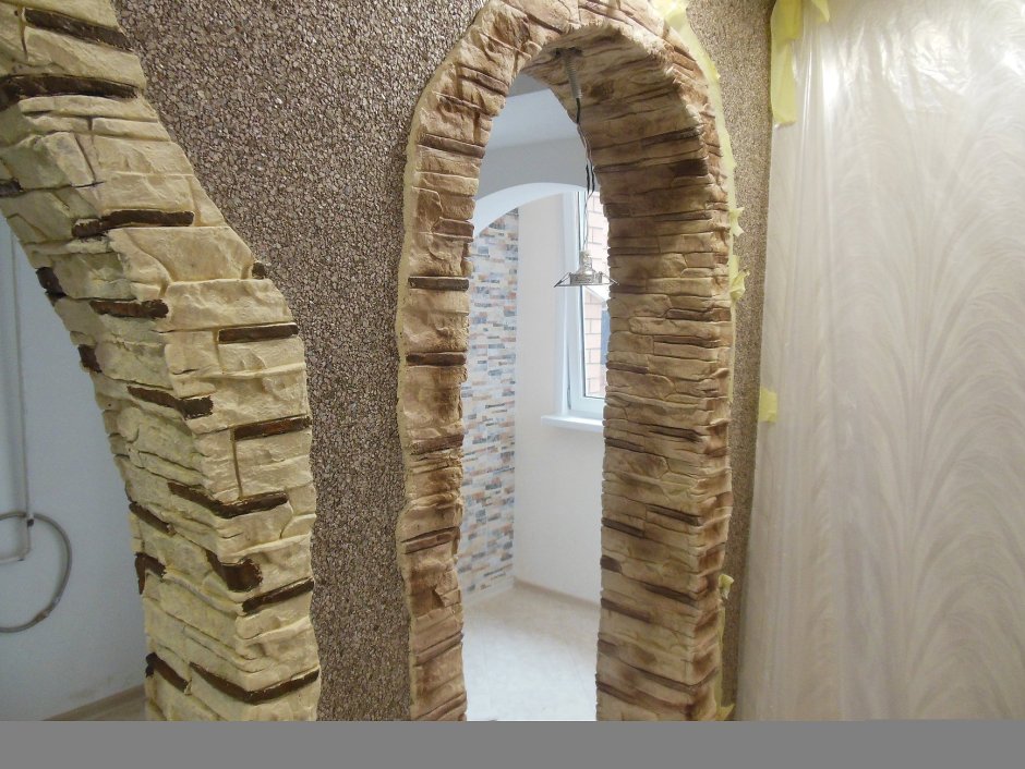Арка отделанная жидкими обоями