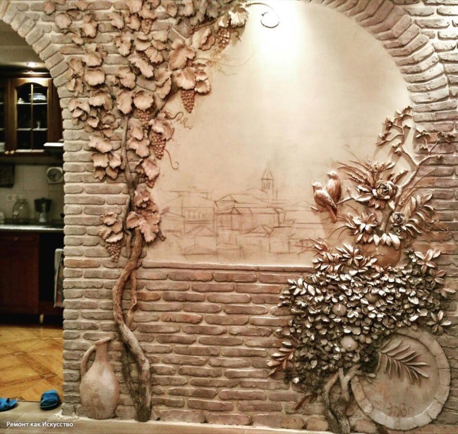 Прихожая в хрущевке декоративным камнем