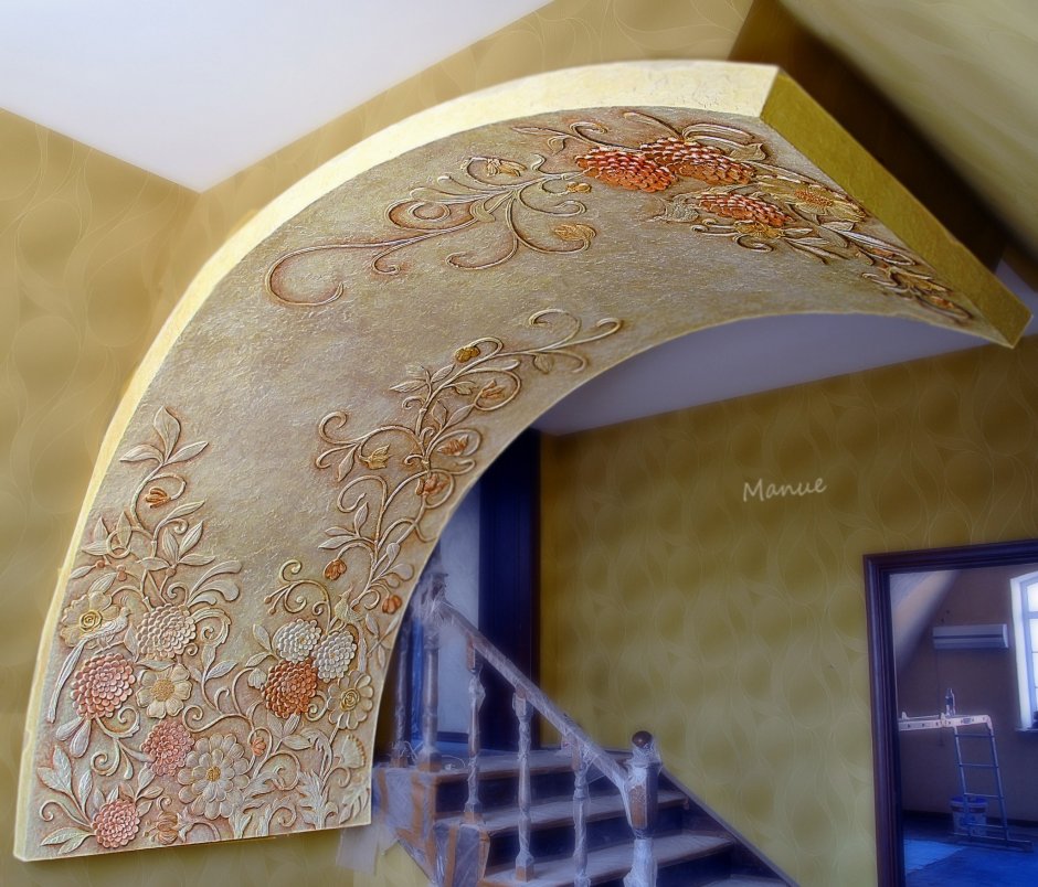 Отделка арки кирпичиками