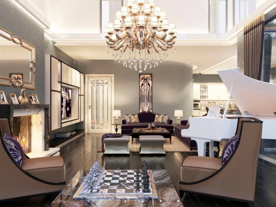 Ар деко спальня темная