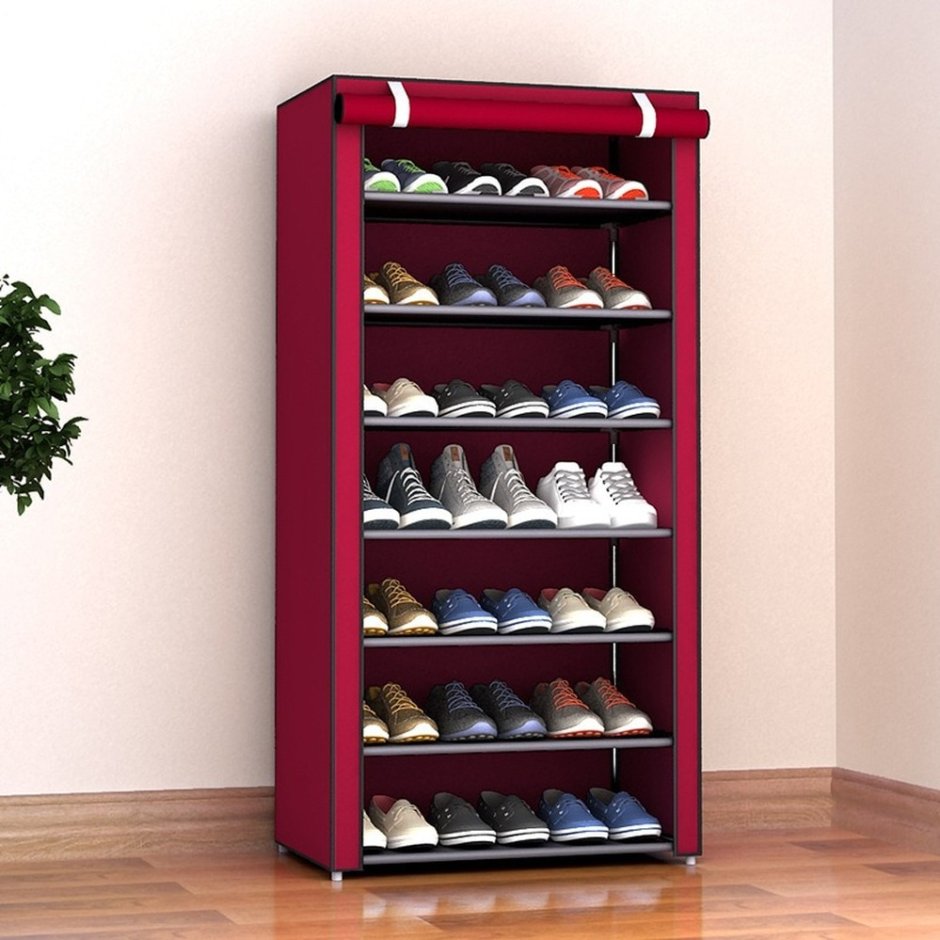 Полка для обуви Shoe Cabinet layer Shoe Rack (4 полки, бежевый)