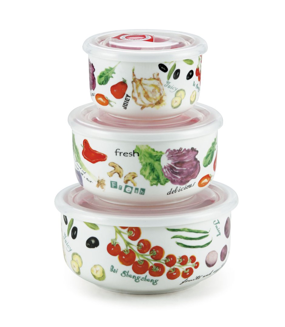 Набор салатников 1/3 с крышками 10,5*13*16см (4887)