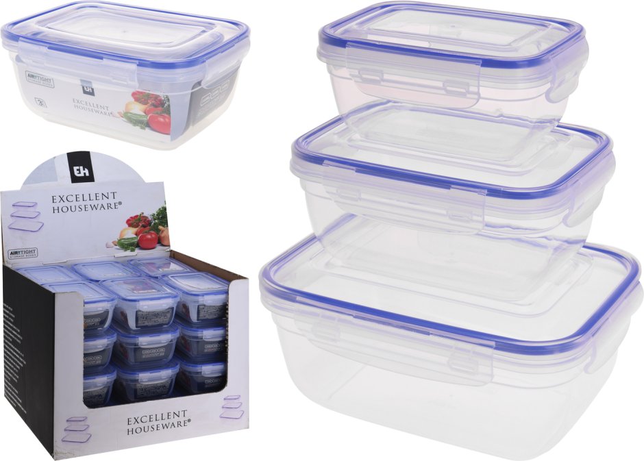 Контейнер для еды пластиковый с крышкой