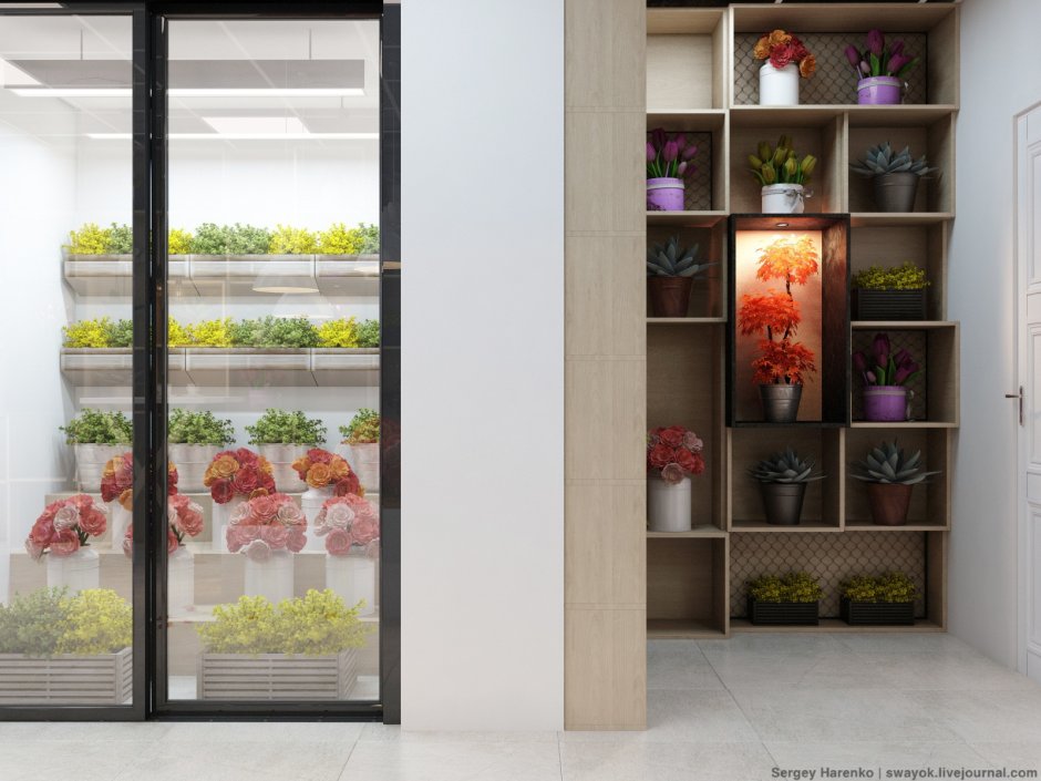 Стеллажи для магазина цветов