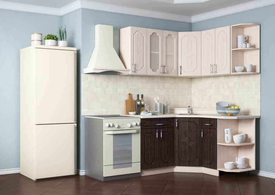 Кухонный гарнитур серый металлик