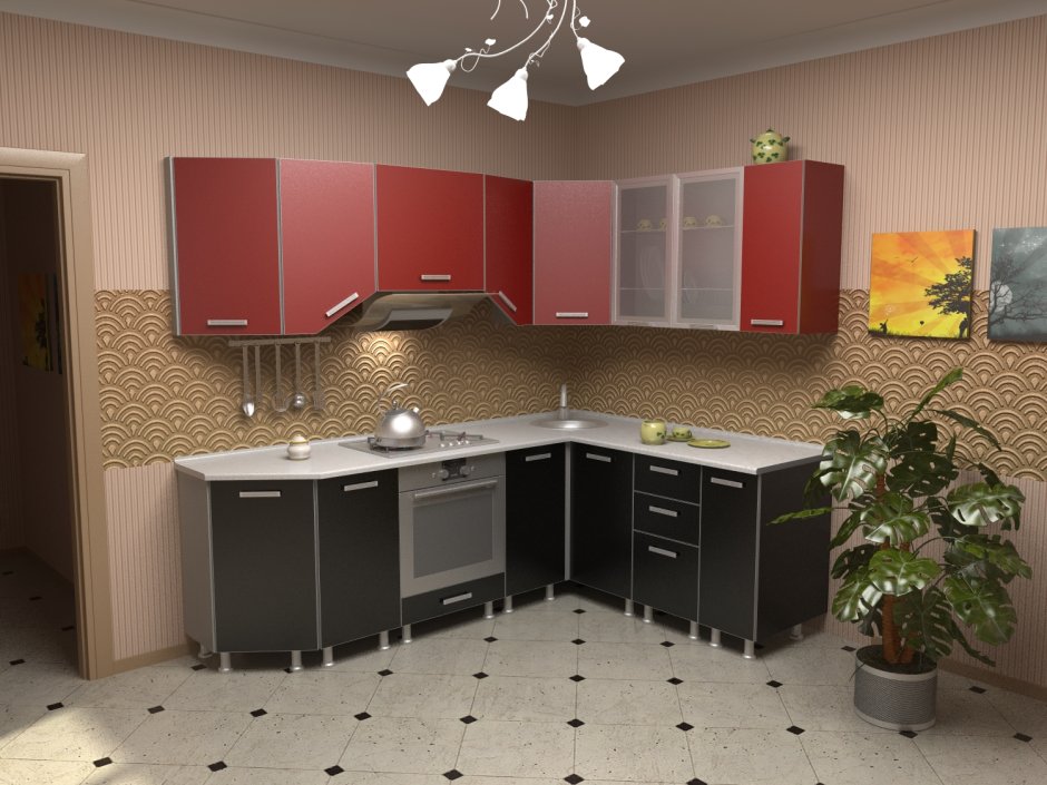 Кухня Снежана МДФ угловая три слона